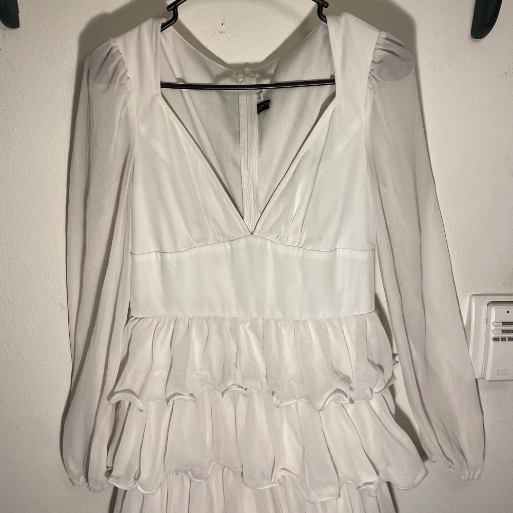 White Ruffle Dress